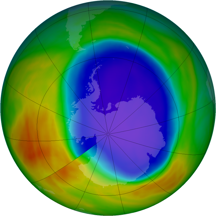 Antarctic ozone map for 18 October 2005